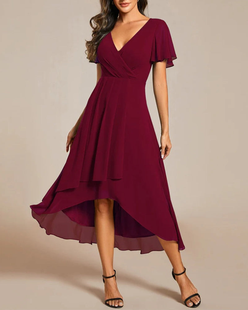 Sigrid Elegant Midi Dress with V-Neck