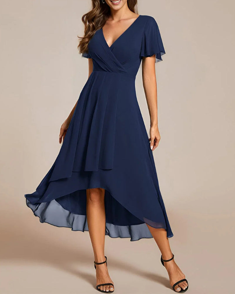Sigrid Elegant Midi Dress with V-Neck