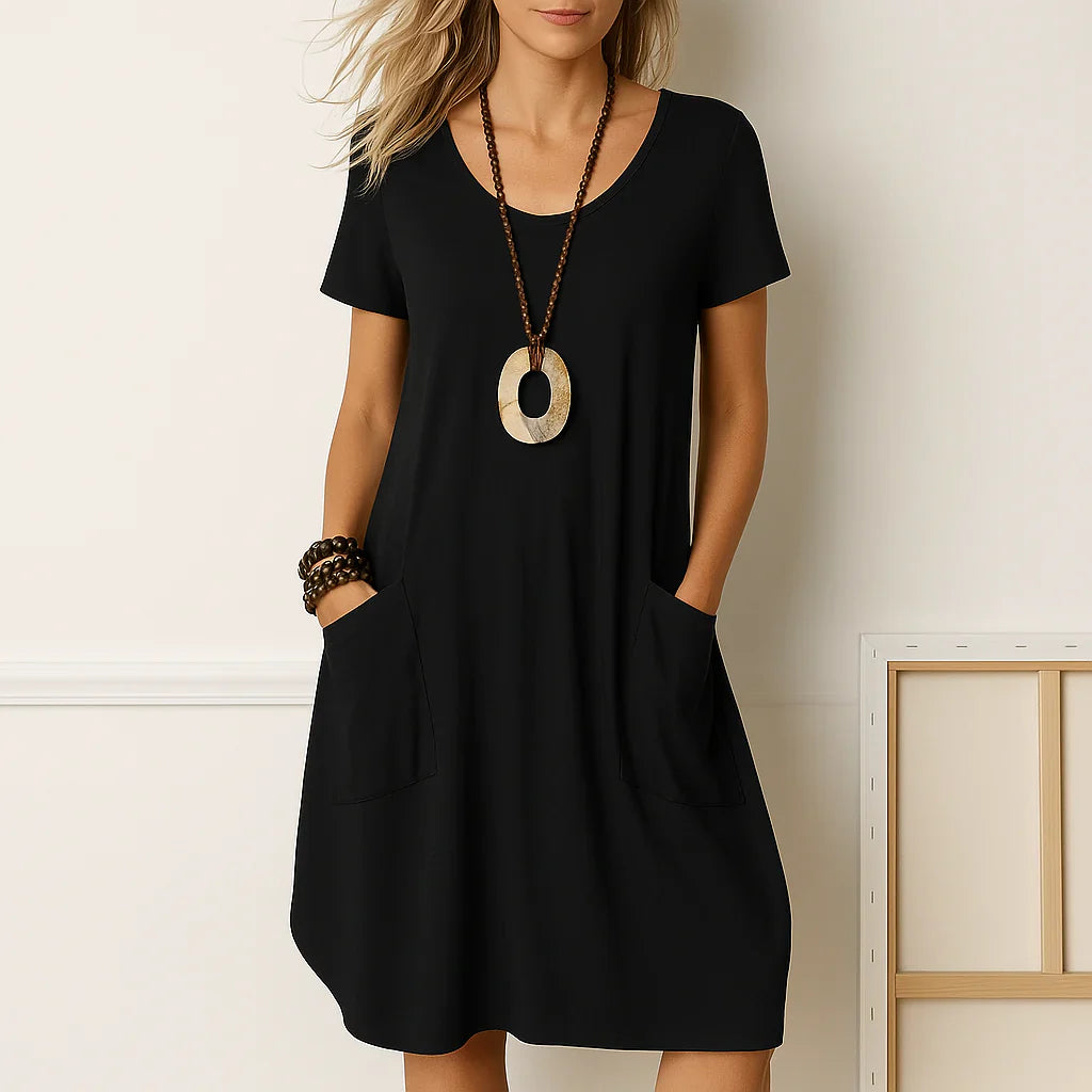 Almara elegant dress with discreet tummy coverage