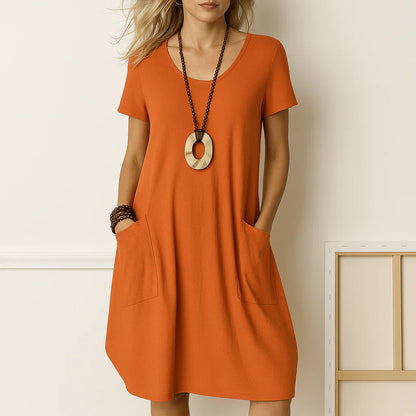 Almara elegant dress with discreet tummy coverage