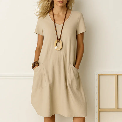 Almara elegant dress with discreet tummy coverage